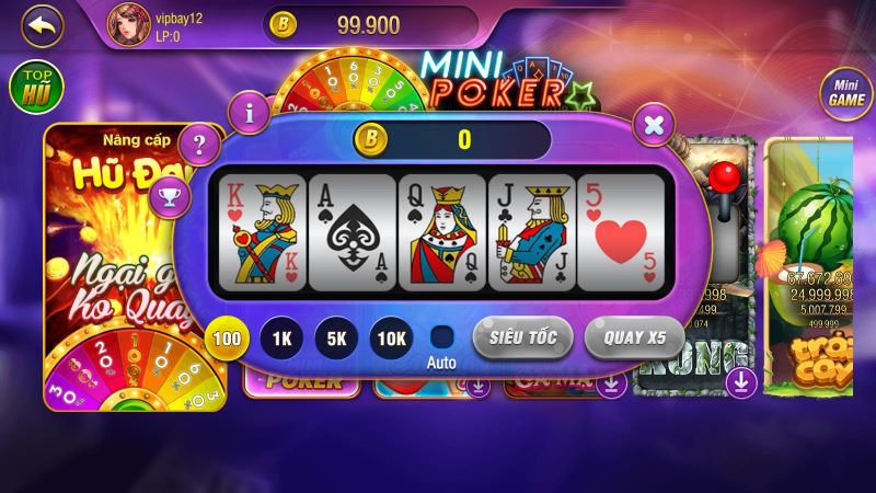 Mini Poker là một trong những trò chơi gây ấn tượng nhất